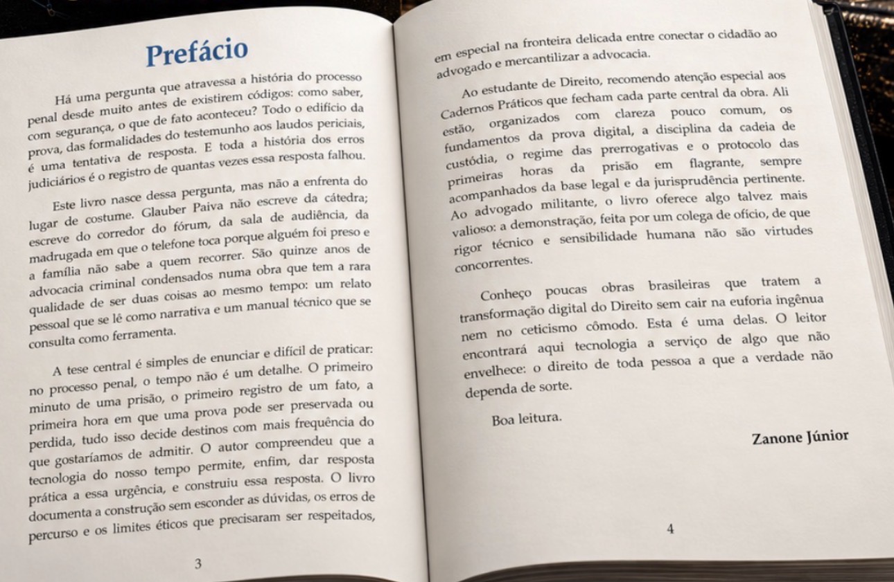 Prefácio do livro O Primeiro Minuto assinado por Zanone Júnior